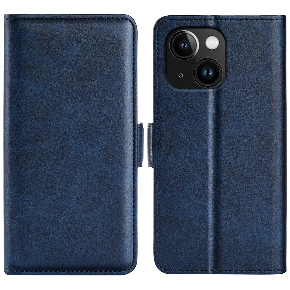 For iPhone 15 Fully Wrapped PU Leather Wallet Phone Cover Calf Texture Stand Phone Case For iPhone 15 Fully Wrapped PU Leather Wallet Phone Cover Calf Texture Stand Phone Case